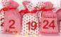 Preview: adventskalender stoffbeutel mit namen und Wunschtext rot