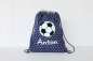Preview: Kinderturnbeutel mit Fussball in blau