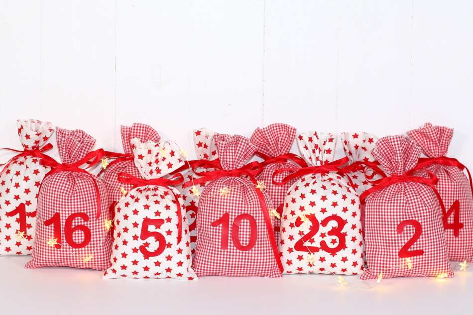 Adventskalender rot weiss