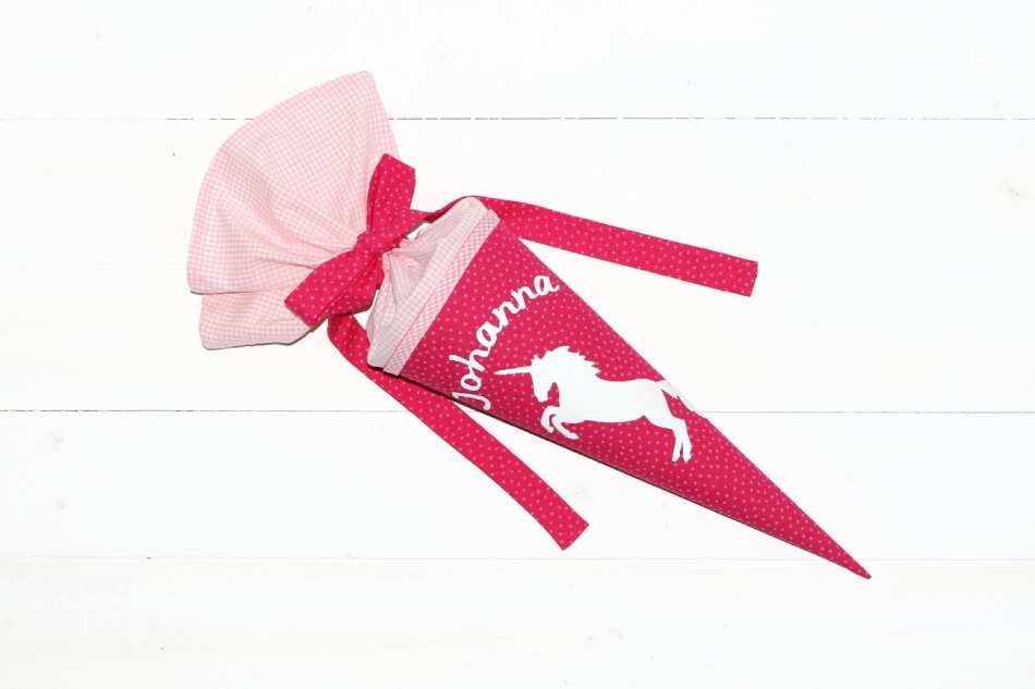 Geschwisterschultüte Motiv Einhorn pink