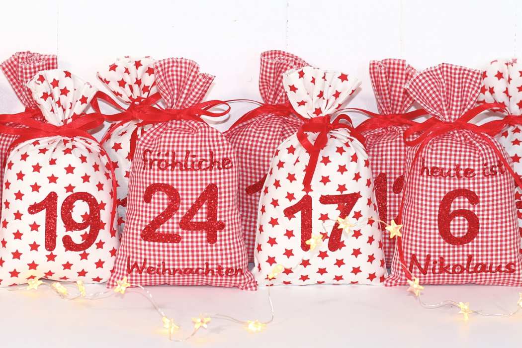 Adventskalender personalisiert mit Namen und Wunschtext