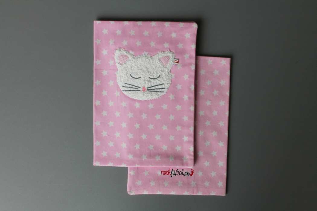 U-Hefthülle mit Katze oder Elefant - mit Namen personalisiert