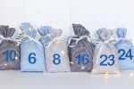 Mobile Preview: Adventskalender Säckchen aus Stoff - mit Glitzer-Zahlen