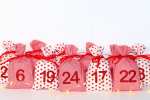Mobile Preview: adventskalender Stoff rot glitzer