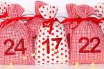 Mobile Preview: adventskalender stoffbeutel rot mit glitzer-Zahlen